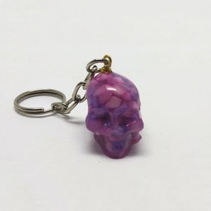 Semi-Precious Stone Skull Keychain