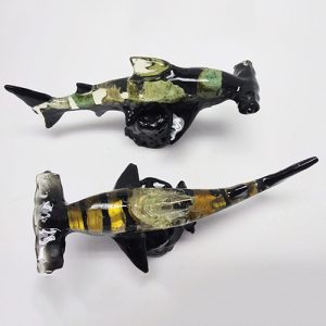 Semi-Precious Stone Hammerhead Shark With Base - Large