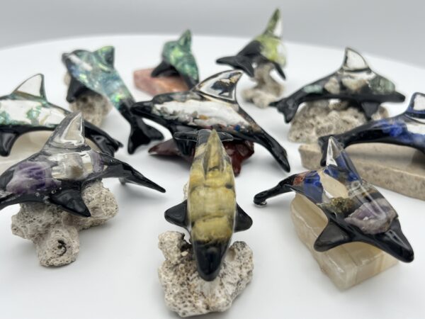 Semi-Precious Stone Dolphin With Base - Small, Assorted - Image 3