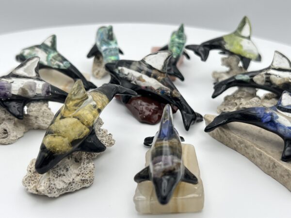 Semi-Precious Stone Dolphin With Base - Small, Assorted - Image 2
